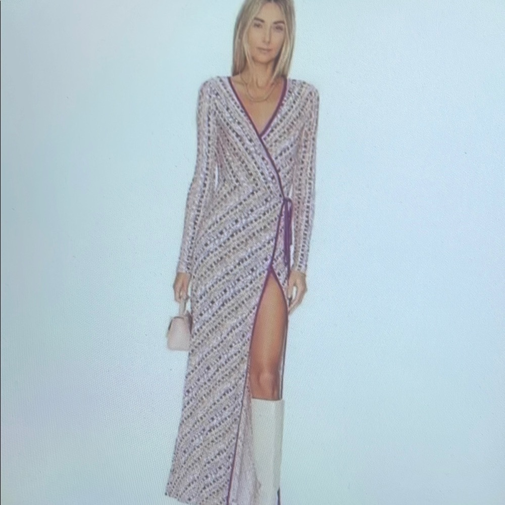 Patterned Wrap Mini Dress